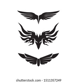 Black wing logo eagle and falcon symbol for a professional designer
