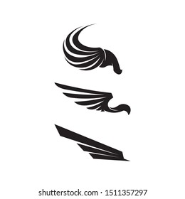 Black wing logo eagle and falcon symbol for a professional designer

