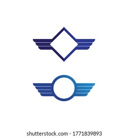 Schwarzes Flügellogo und Falkenadlersymbol für professionelle Designer