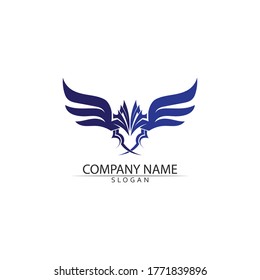 Black wing logo and falcon eagle  symbol for a professional designer