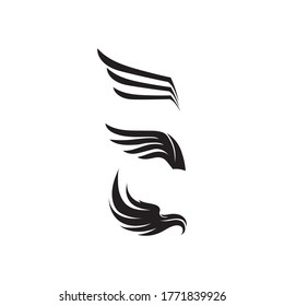 Logo de ala negra y símbolo de águila de halcón para un diseñador profesional