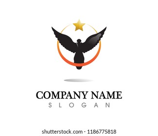 Black wing logo symbol for a professional designer
