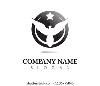 Black wing logo symbol for a professional designer
