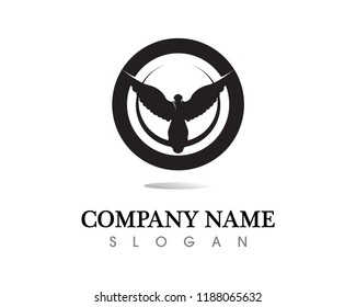 Black wing logo symbol for a professional designer