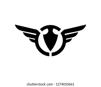 Black wing logo symbol for a professional designer
