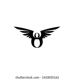 Black wing logo symbol for a professional designer