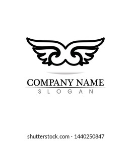 Black wing logo symbol for a professional designer
