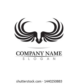 Black wing logo symbol for a professional designer
