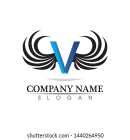 Black wing logo symbol for a professional designer
