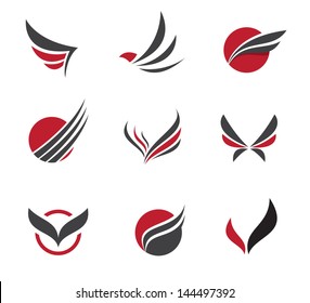 Black wing logo symbol for a professional designer