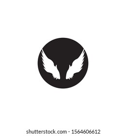 Black wing logo symbol vector template
