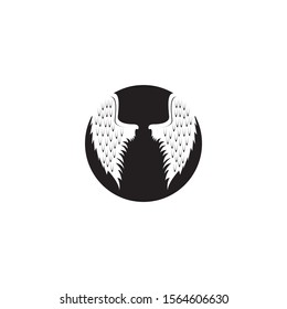 Black wing logo symbol vector template
