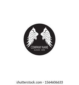 Black wing logo symbol vector template
