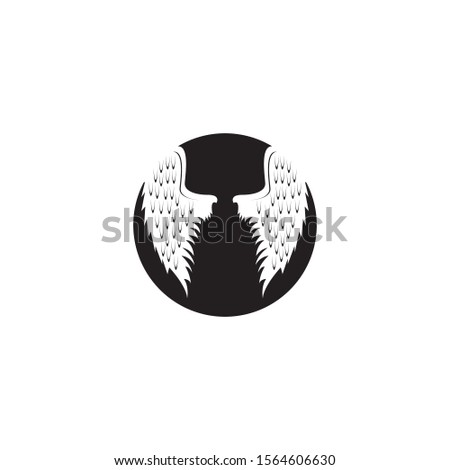 Black wing logo symbol vector template
