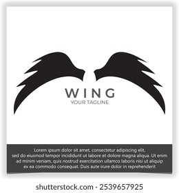 black wing logo vector Modern minimalistic design