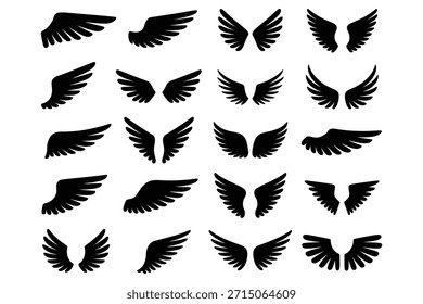Siluetas de alas negras varios estilos alas alas de ángel