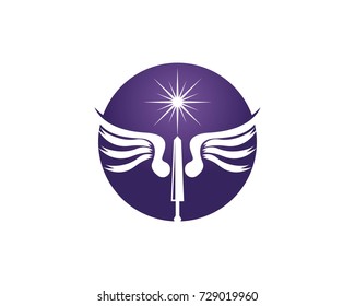 Black wing sword logo symbol for a professional designer

