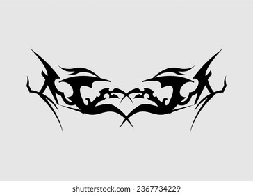 black wing tribal motif art