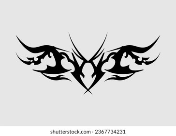 black wing tribal motif art