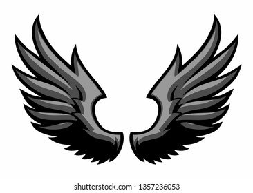 Black wing vector illustration