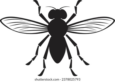 Black Winged Threat Icon Biting Vector Symbol