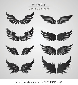 black wings of freedom collection,tattoo,vector,brid