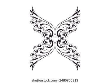 Black wings icon on white background