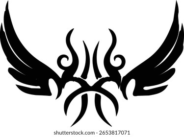 Black wings icon vector element design template