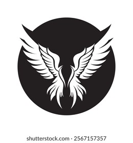 Black wings logo spread wide represent freedom and power.