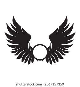 Black wings logo spread wide represent freedom and power.