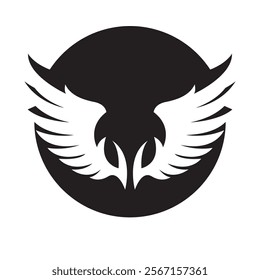 Black wings logo spread wide represent freedom and power.