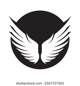 Black wings logo spread wide represent freedom and power.