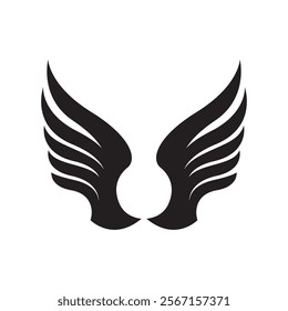 Black wings logo spread wide represent freedom and power.