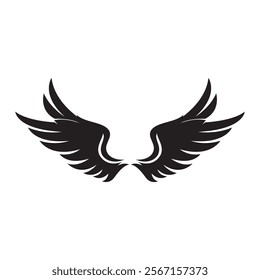 Black wings logo spread wide represent freedom and power.