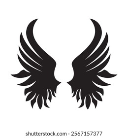 Black wings logo spread wide represent freedom and power.