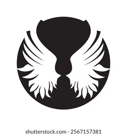 Black wings logo spread wide represent freedom and power.