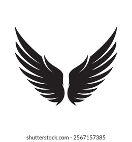 Black wings logo spread wide represent freedom and power.