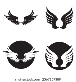 Black wings logo spread wide represent freedom and power.