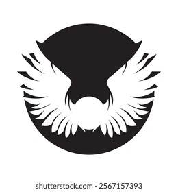 Black wings logo spread wide represent freedom and power.