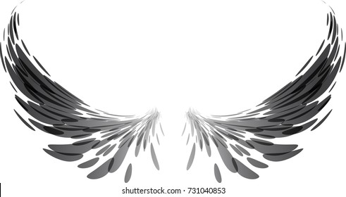 Black wings on white