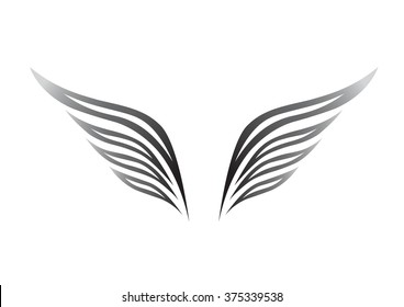 black wings on a white background