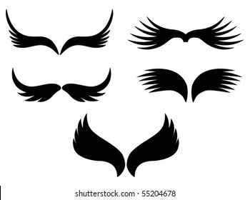 black wings symbol set