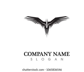black wings vector and logo design flying and illustration bird wings Falcon Wing Logo Template vector icon design
