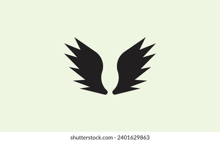 Black wings vector logo icon. Wing badge. Black wing badge. Vector illustration.