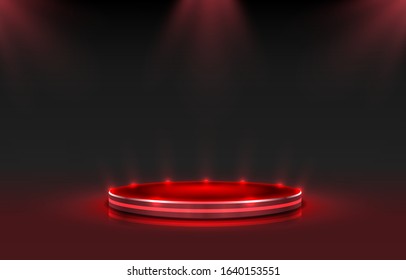 Black winners podium for business concepts, Podium object. Vector illustration