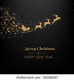 Black Winter Background With Gradient Mesh, Vector Illustration