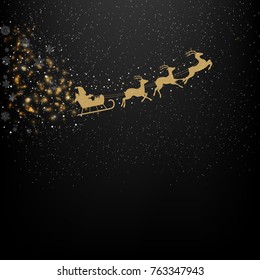 Black Winter Background With Gradient Mesh, Vector Illustration