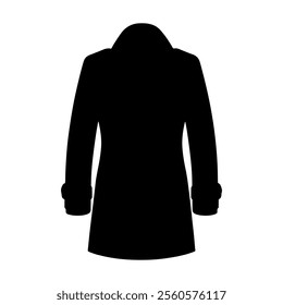 Black winter coat silhouette icon vector illustration design.