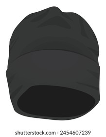 Black  winter hat. vector illustration