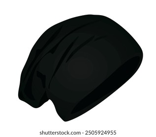 Black winter hat. vector illustration